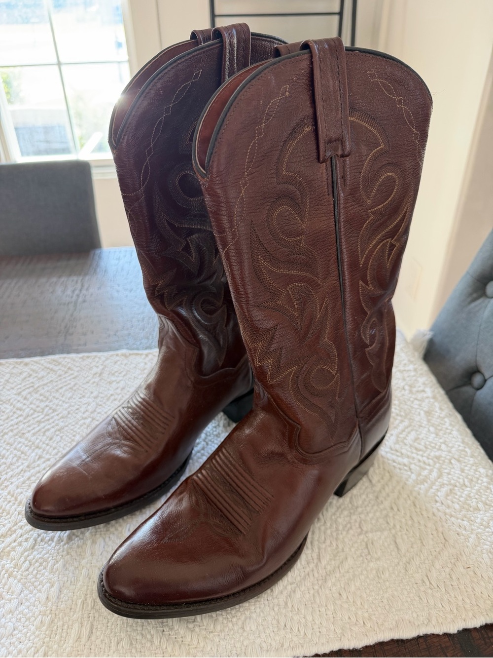 Dan Post 2111 Milwaukee Brown Leather Cowboy Boots Men’s Size 9- Western Classic